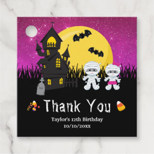 Halloween Birthday Party Mummy Pink Favour Tags