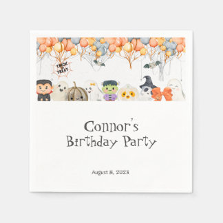 Halloween birthday party napkin