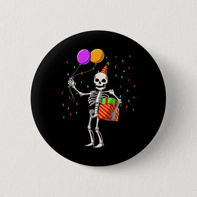 Halloween Birthday Party Outfit Skeleton Birthday  6 Cm Round Badge (Front)