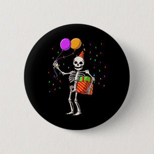 Halloween Birthday Party Outfit Skeleton Birthday  6 Cm Round Badge