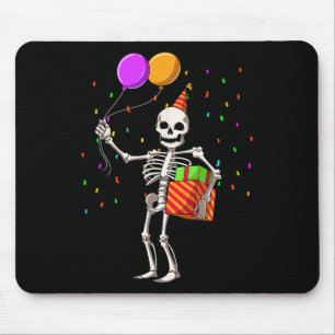 Halloween Birthday Party Outfit Skeleton Birthday Mouse Mat