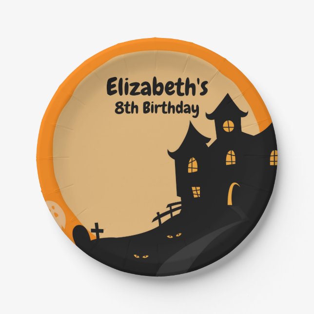 Halloween Birthday Party Paper Plate (Front)