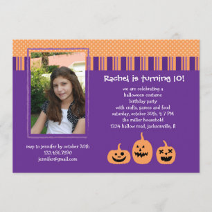 Halloween Birthday Party Photo Invitation