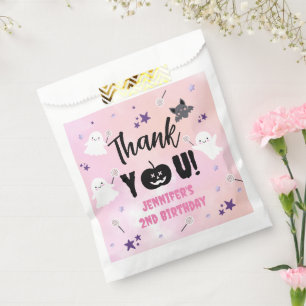 Halloween Birthday Party Pink Girl Cute Spooky  Favour Bags
