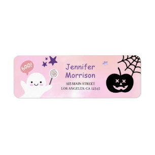 Halloween Birthday Party Pink Girl Spooky Address