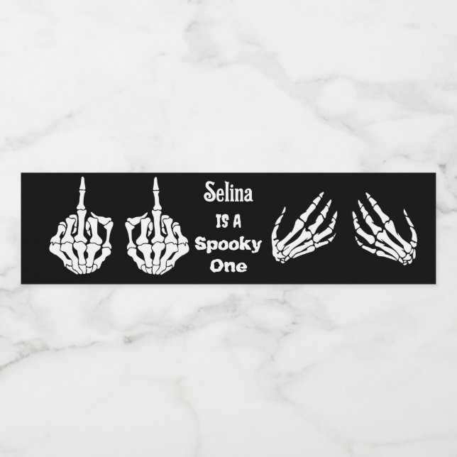 Halloween Birthday Party Skeleton Halloween Water Bottle Label (Single Label)