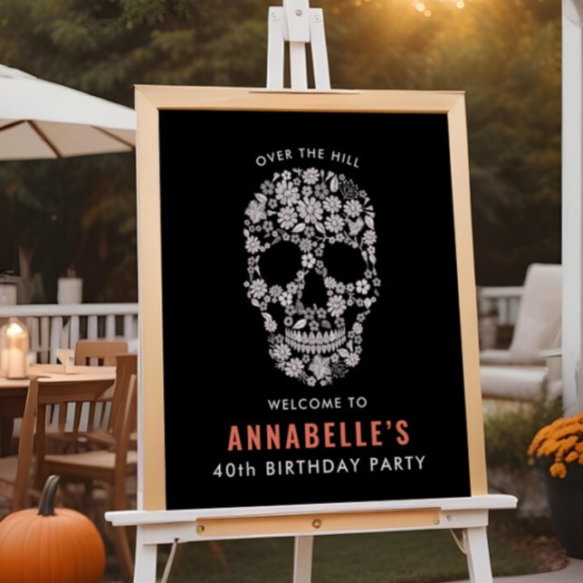 Halloween Birthday Party Skull Welcome Sign (Creator Uploaded)