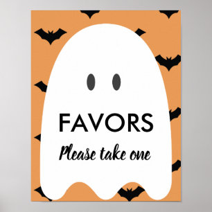 Halloween Birthday Please take one Favours Sign