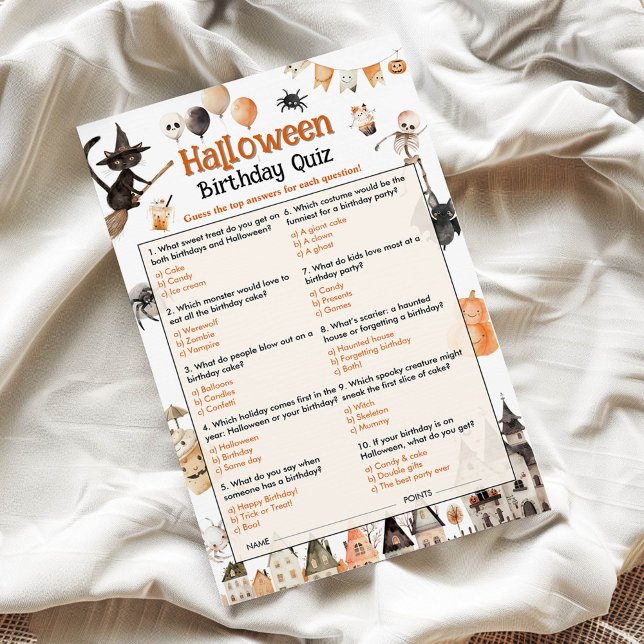 Halloween Birthday Quiz for Kids (Creator Uploaded)