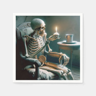 Halloween Birthday Skeleton Napkin