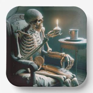 Halloween Birthday Skeleton  Paper Plate