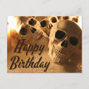 Halloween Birthday Skull Postcard