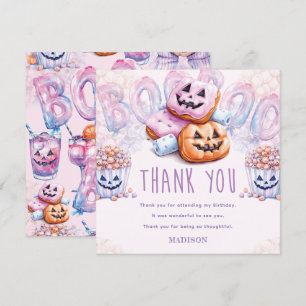 Halloween Birthday Sleepover Thank You Card