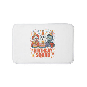Halloween Birthday Squad Creepy Clown Ghost Zombie Bath Mat