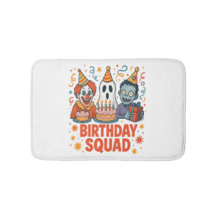 Halloween Birthday Squad Creepy Clown Ghost Zombie Bath Mat