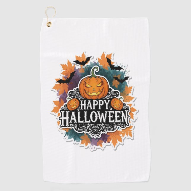 Halloween Birthday Squad Creepy Clown Ghost Zombie Golf Towel (Front)