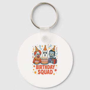 Halloween Birthday Squad Creepy Clown Ghost Zombie Key Ring