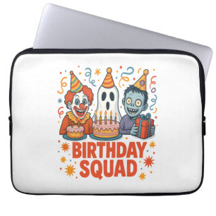 Halloween Birthday Squad Creepy Clown Ghost Zombie Laptop Sleeve