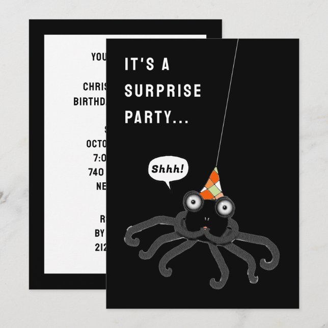 Halloween Birthday Surprise Party Invitation (Front/Back)