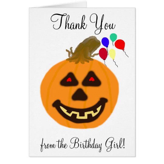 Halloween Birthday Thank You Blank Cards