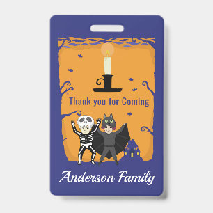 Halloween Birthday Thank you ID Badge