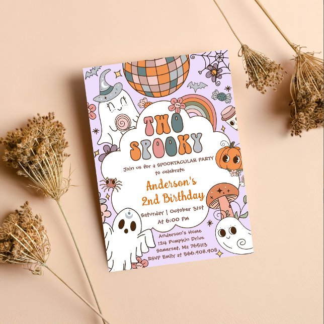 Halloween Birthday Two Spooky Party  Invitation (Creator Uploaded)