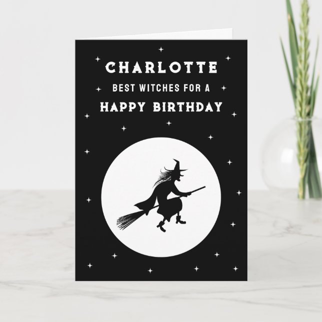 Halloween Birthday Witch for Kids Thank You Card (Front)