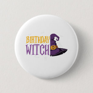 Halloween birthday witch hat funny halloween 6 cm round badge