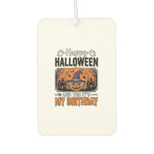 Halloween Birthday Witch Pumpkin Vintage Shirt Des Car Air Freshener