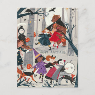 Halloween black and red costume parade Card