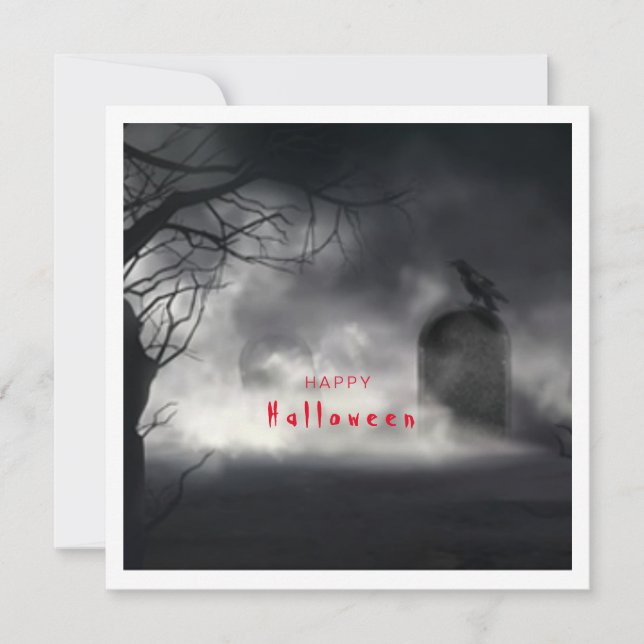 Halloween black and white card (Front)