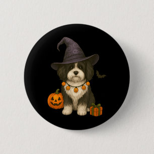 Halloween Black And White Havanese Dog 6 Cm Round Badge
