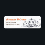 Halloween Black and  White Little Pumpkin<br><div class="desc">Personalised Halloween Black and  White Little Pumpkin Label. For further customisation,  please click the "Customise it" button and use our design tool to modify this template.</div>