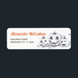 Halloween Black and  White Little Pumpkin<br><div class="desc">Personalised Halloween Black and  White Little Pumpkin Label. For further customisation,  please click the "Customise it" button and use our design tool to modify this template.</div>