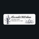 Halloween Black and  White Little Pumpkin<br><div class="desc">Personalised Halloween Black and  White Little Pumpkin Label. For further customisation,  please click the "Customise it" button and use our design tool to modify this template.</div>
