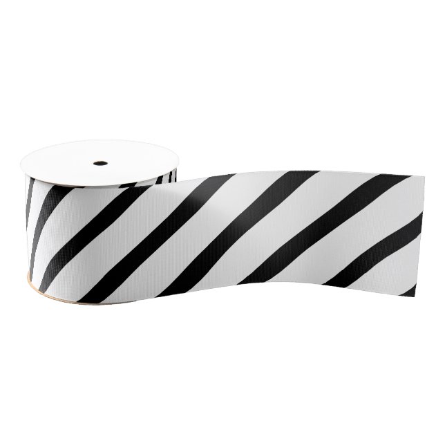 Halloween Black and White Striped Ribbon Grosgrain Ribbon (Spool)