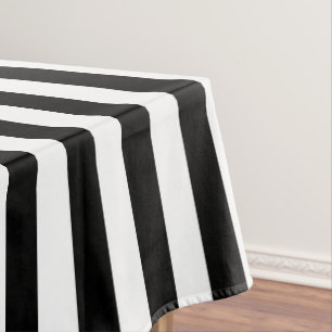 Halloween Black and White Stripes Patterned Tablecloth