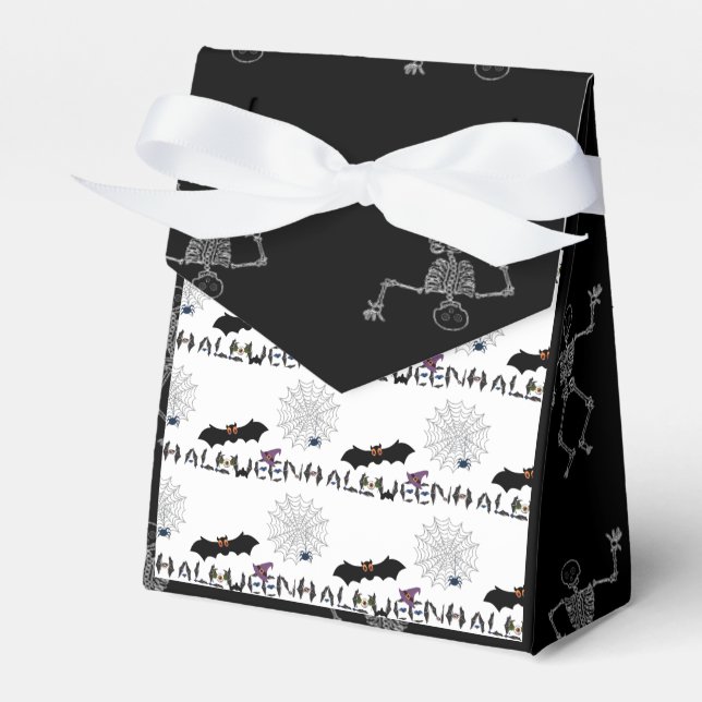 Halloween Black and White Treat Boxes for kids (Front Side)