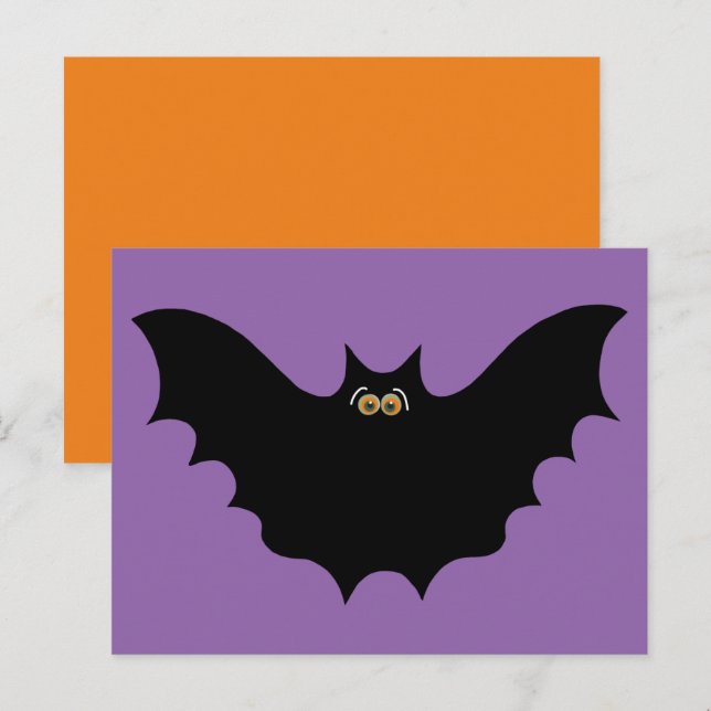 Halloween Black Bat Postcard (Front/Back)