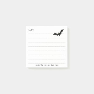 Halloween Black Bat Silhouette - Lined White Notes