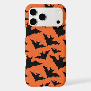 Halloween black bats orange cool spooky pattern