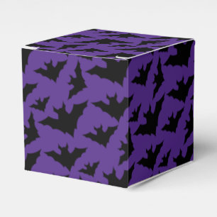 Halloween black bats purple cool spooky pattern favour box