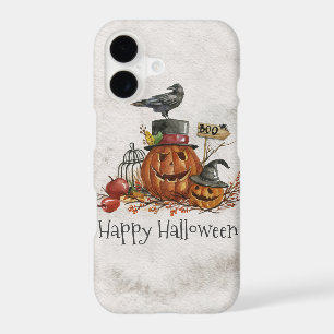 Halloween Black Bird and Pumpkins Phone Case