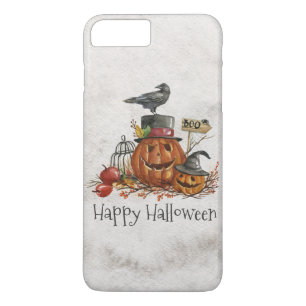 Halloween Black Bird and Pumpkins   Phone Case