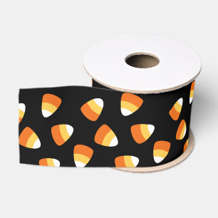 Halloween Black Candy Corn Ribbon Grosgrain Ribbon