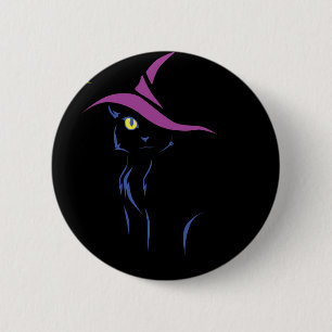 Halloween Black Cat 6 Cm Round Badge