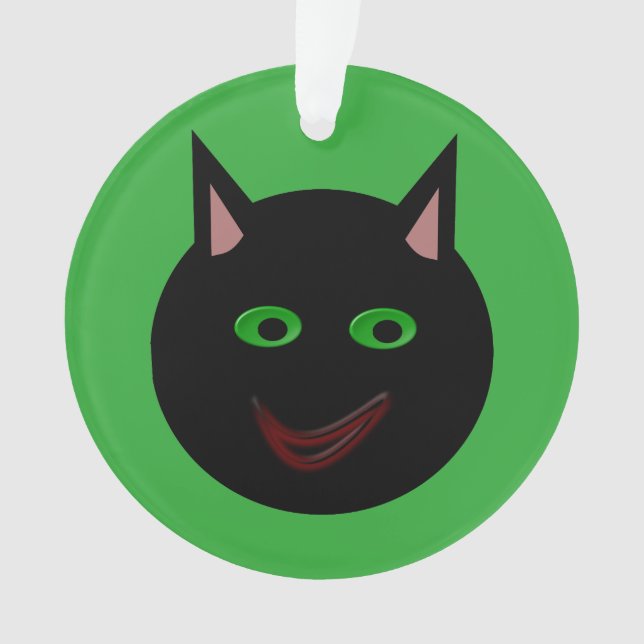 Halloween Black Cat Acrylic Ornament (Front)
