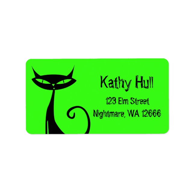 Halloween Black Cat Address Labels (Front)