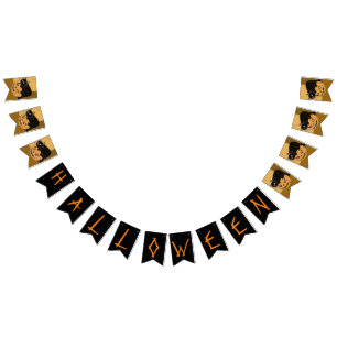 Halloween Black Cat and Pumpkin  Bunting