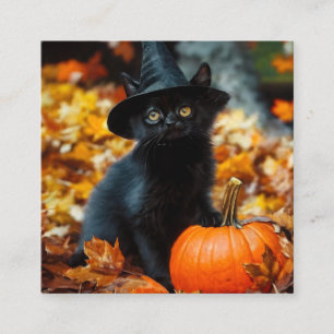 Halloween Black Cat and Pumpkin Enclosure Card